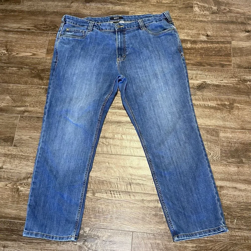 5.11 Tactical Defender-Flex Straight Leg Jeans Mens 42x30 Medium Wash 74477